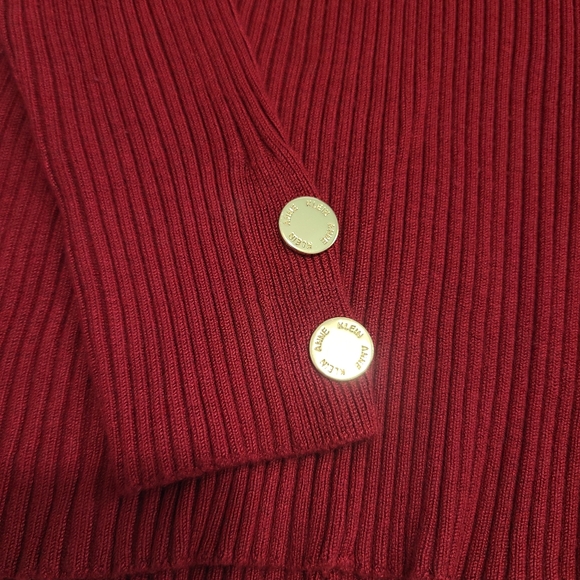 Anne Klein ribbed mock turtle neck with ruffles long sleeves - Picture 4 of 4